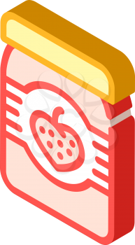 strawberry jam jar isometric icon vector. strawberry jam jar sign. isolated symbol illustration