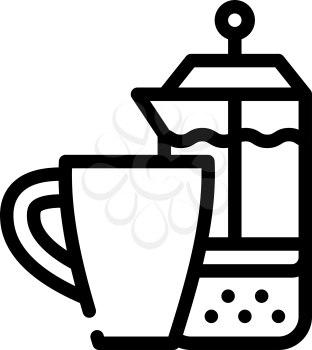 tea cup line icon vector. tea cup sign. isolated contour symbol black illustration