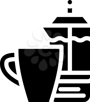 tea cup glyph icon vector. tea cup sign. isolated contour symbol black illustration