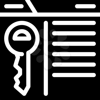 key seo optimization glyph icon vector. key seo optimization sign. isolated contour symbol black illustration