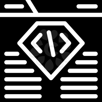 coding seo optimization glyph icon vector. coding seo optimization sign. isolated contour symbol black illustration