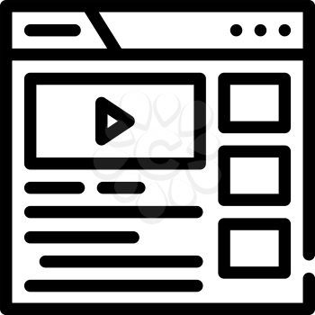 video clip seo optimization line icon vector. video clip seo optimization sign. isolated contour symbol black illustration