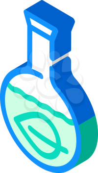 herbal leaf in laboratory flask isometric icon vector. herbal leaf in laboratory flask sign. isolated symbol illustration
