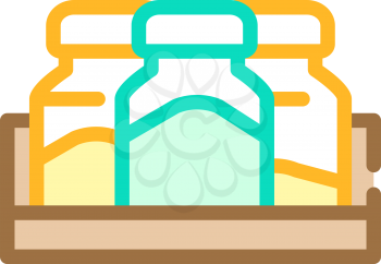ground herbs in jars ready for sale in pharmacy color icon vector. ground herbs in jars ready for sale in pharmacy sign. isolated symbol illustration