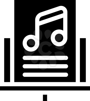 music lesson glyph icon vector. music lesson sign. isolated contour symbol black illustration