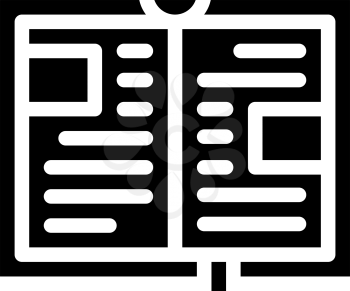literature book lesson glyph icon vector. literature book lesson sign. isolated contour symbol black illustration