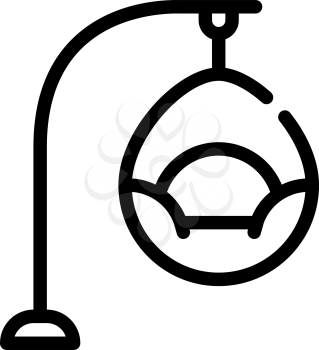hanging chair line icon vector. hanging chair sign. isolated contour symbol black illustration