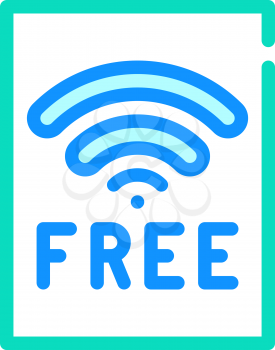 free wifi plate color icon vector. free wifi plate sign. isolated symbol illustration