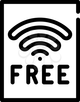 free wifi plate line icon vector. free wifi plate sign. isolated contour symbol black illustration