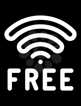 free wifi plate glyph icon vector. free wifi plate sign. isolated contour symbol black illustration