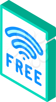 free wifi plate isometric icon vector. free wifi plate sign. isolated symbol illustration