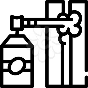 gap filling by foam line icon vector. gap filling by foam sign. isolated contour symbol black illustration