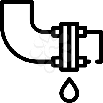 leaking pipe line icon vector. leaking pipe sign. isolated contour symbol black illustration