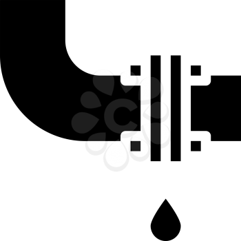 leaking pipe glyph icon vector. leaking pipe sign. isolated contour symbol black illustration