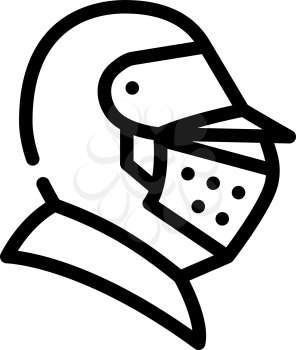 knight helmet line icon vector. knight helmet sign. isolated contour symbol black illustration