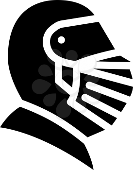 knight helmet glyph icon vector. knight helmet sign. isolated contour symbol black illustration