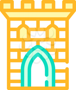 castle tower color icon vector. castle tower sign. isolated symbol illustration