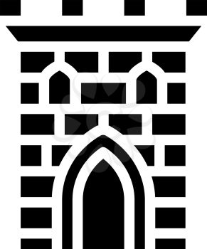 castle tower glyph icon vector. castle tower sign. isolated contour symbol black illustration