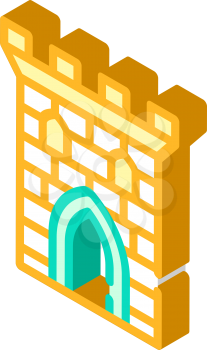 castle tower isometric icon vector. castle tower sign. isolated symbol illustration