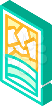 stained glass isometric icon vector. stained glass sign. isolated symbol illustration