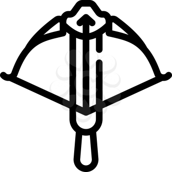 crossbow medieval weapon line icon vector. crossbow medieval weapon sign. isolated contour symbol black illustration