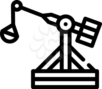 medieval catapult line icon vector. medieval catapult sign. isolated contour symbol black illustration