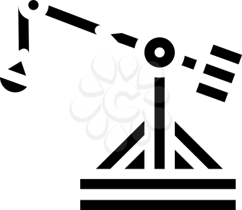 medieval catapult glyph icon vector. medieval catapult sign. isolated contour symbol black illustration