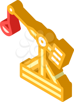 medieval catapult isometric icon vector. medieval catapult sign. isolated symbol illustration