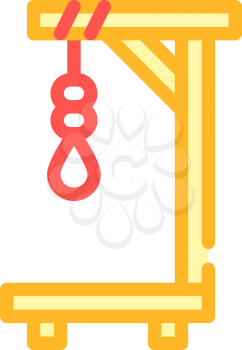 medieval gallows color icon vector. medieval gallows sign. isolated symbol illustration