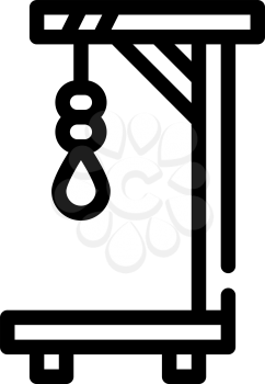 medieval gallows line icon vector. medieval gallows sign. isolated contour symbol black illustration