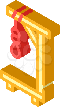medieval gallows isometric icon vector. medieval gallows sign. isolated symbol illustration