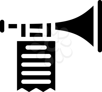 trumpet fanfare glyph icon vector. trumpet fanfare sign. isolated contour symbol black illustration