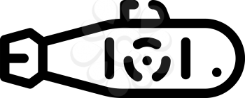 nuclear submarine line icon vector. nuclear submarine sign. isolated contour symbol black illustration