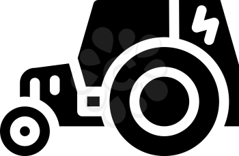 electric tractor glyph icon vector. electric tractor sign. isolated contour symbol black illustration
