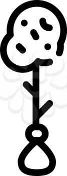 seedling tree line icon vector. seedling tree sign. isolated contour symbol black illustration