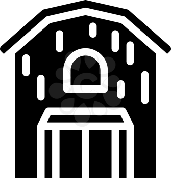 barn building glyph icon vector. barn building sign. isolated contour symbol black illustration