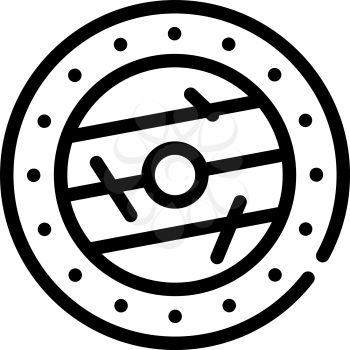 viking shield line icon vector. viking shield sign. isolated contour symbol black illustration