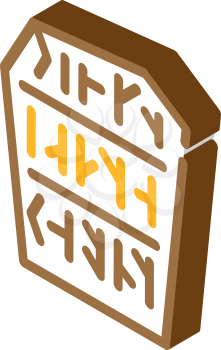 runestone stone isometric icon vector. runestone stone sign. isolated symbol illustration