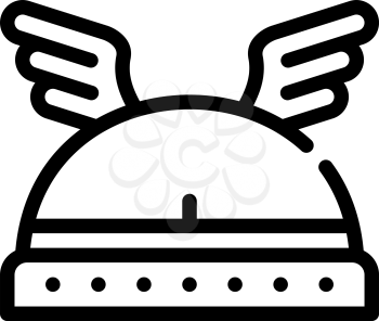 winged viking helmet line icon vector. winged viking helmet sign. isolated contour symbol black illustration