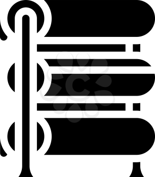 rack with fabrics glyph icon vector. rack with fabrics sign. isolated contour symbol black illustration