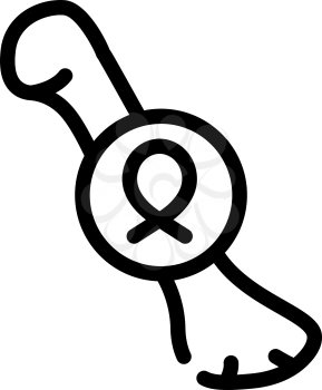 bone cancer line icon vector. bone cancer sign. isolated contour symbol black illustration