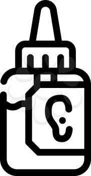 drops medicaments for ears line icon vector. drops medicaments for ears sign. isolated contour symbol black illustration