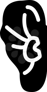 broken wrestler boxer ear glyph icon vector. broken wrestler boxer ear sign. isolated contour symbol black illustration