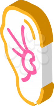broken wrestler boxer ear isometric icon vector. broken wrestler boxer ear sign. isolated symbol illustration