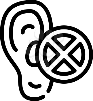 deafness disease line icon vector. deafness disease sign. isolated contour symbol black illustration