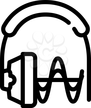 hearing testing equipment line icon vector. hearing testing equipment sign. isolated contour symbol black illustration