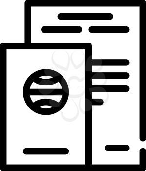 passport and ballot line icon vector. passport and ballot sign. isolated contour symbol black illustration