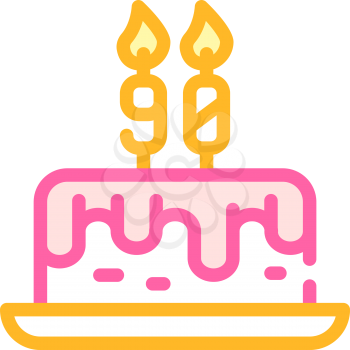 birth cake color icon vector. birth cake sign. isolated symbol illustration