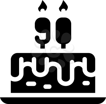 birth cake glyph icon vector. birth cake sign. isolated contour symbol black illustration