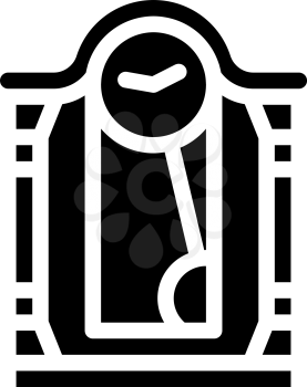 clock tool glyph icon vector. clock tool sign. isolated contour symbol black illustration